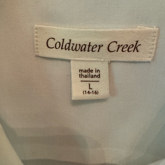NWOT Coldwater Creek white button down shirt L 14-16 - Picture 2 of 8